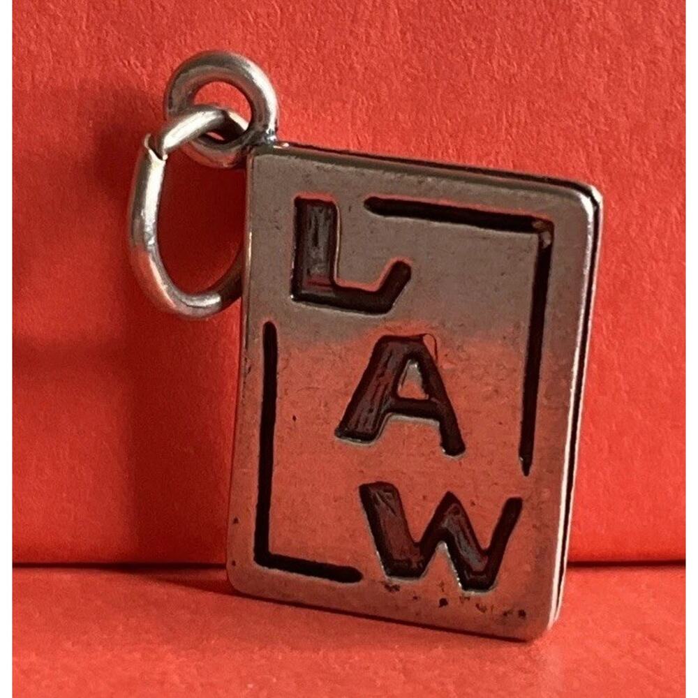 Vintage Sterling Silver LAW Book Charm - Picture 2 of 6